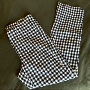 Gingham Pants High Waisted Zipper Pockets